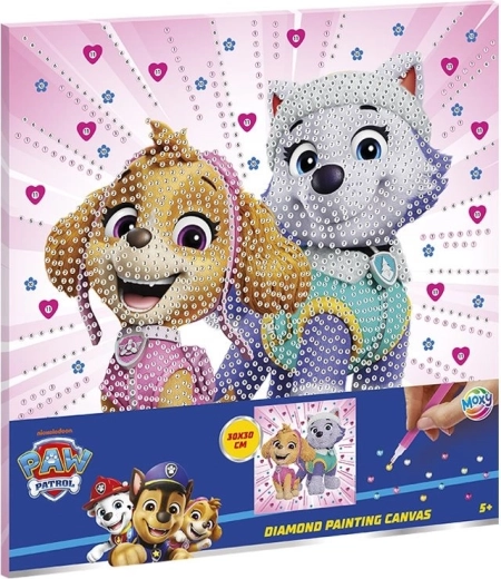 Diamantové maľovanie na plátne PAW PATROL 30 × 30 cm