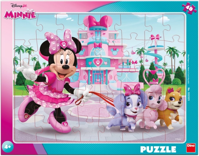 Puzzle Minnie so psíkmi 40 dielikov DINO