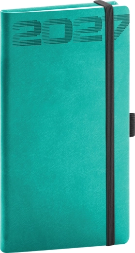 Vreckový diár Notique Aprint Top 2027 tyrkysový 9 × 15,5 cm
