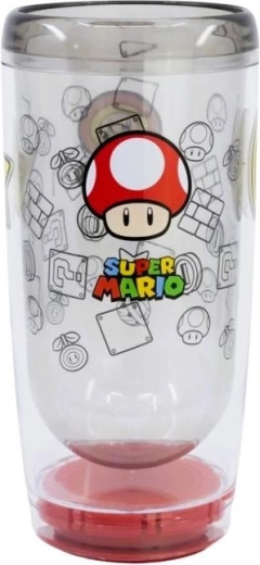 Stor dvojstenný pohár Super Mario so Smartgrip proti prevrhnutiu - 1 kus