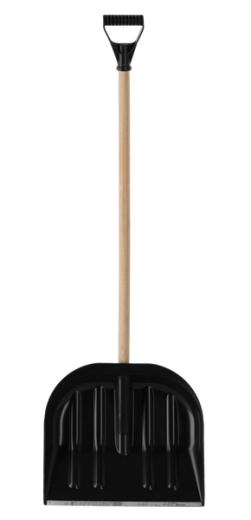Plastová lopata na sneh 45 cm s drevenou násadou a rukoväťou D
