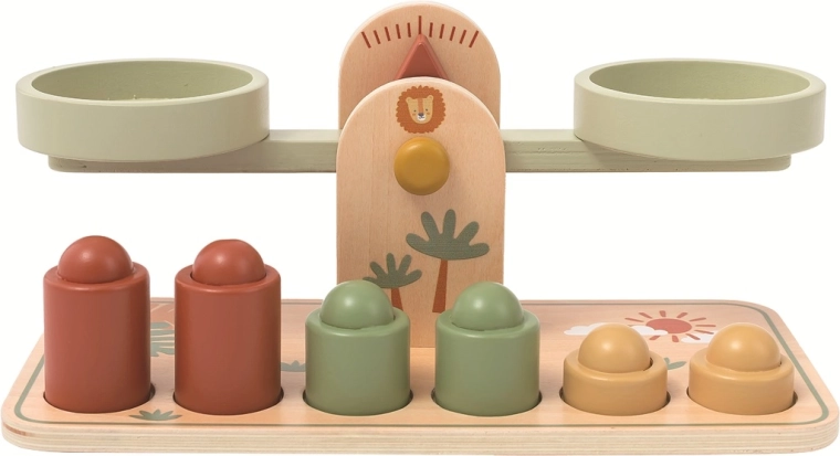 2Kids Toys drevená misková váha so závažiami