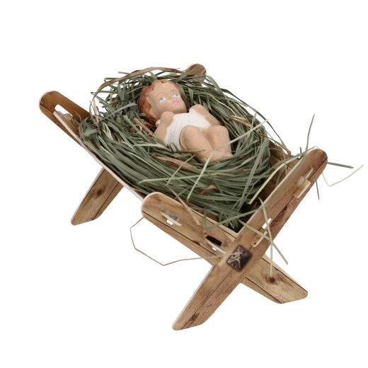 Figúrka Ježiška v jasličkách malá, farebná