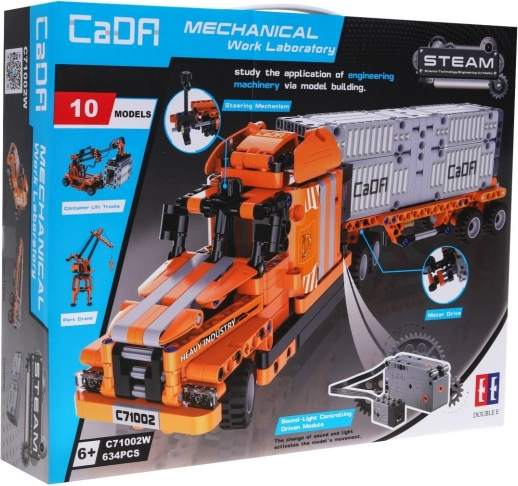 CaDA Mechanical Work Laboratory stavebnica 10 v 1 – nákladné auto a stavebné stroje, 634 dielikov