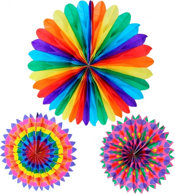 Papierová závesná dekorácia 50 cm – mix farieb
