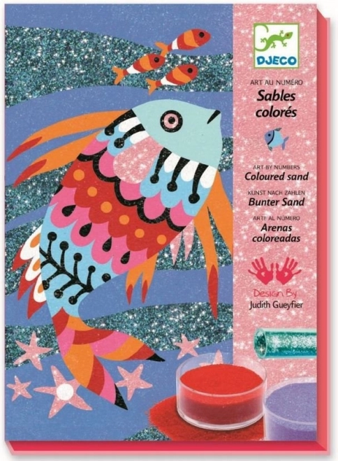 Obrázky z piesku a trblietok: Dúhové rybky