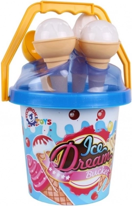 Súprava do piesku Zmrzlina – modré vedierko