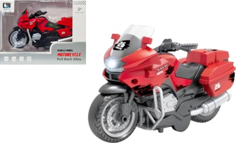 Motocykel so zotrvačníkovým pohonom a svetlom