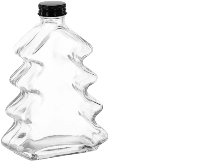 Sklenená fľaštička Choinka 200 ml s kovovým skrutkovacím uzáverom 28 mm