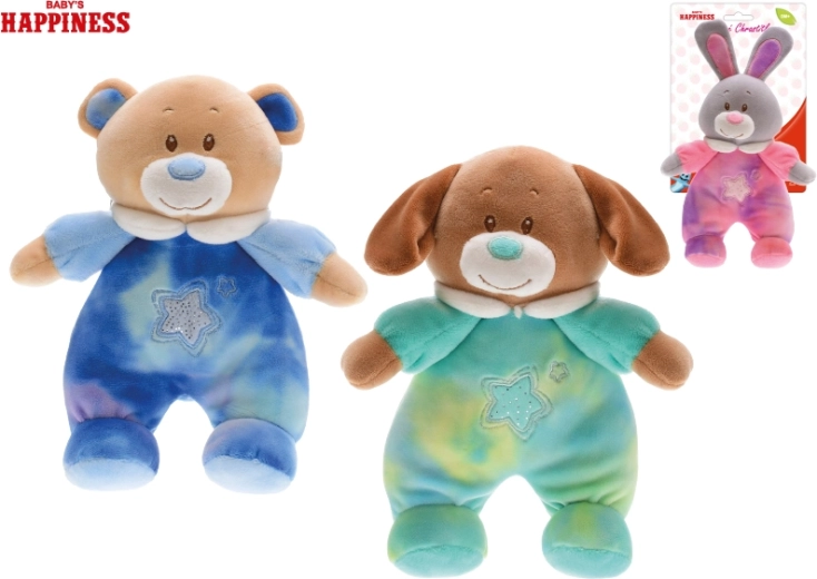 Plyšové zvieratko Baby Happiness s hrkálkou 21 cm