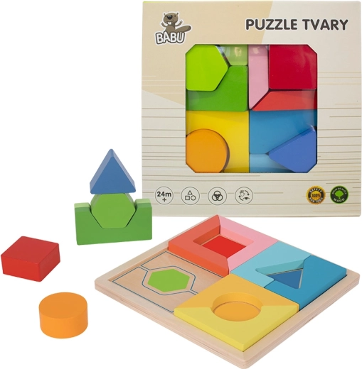 Babu drevené geometrické puzzle