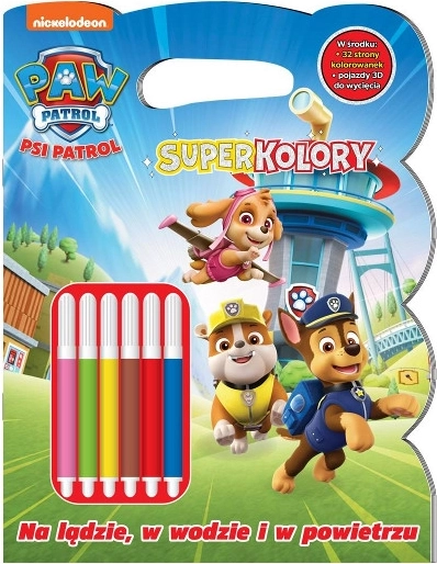 Labková patrola Superfarby 8: Na súši, vo vode aj vo vzduchu – omaľovánky s fixkami