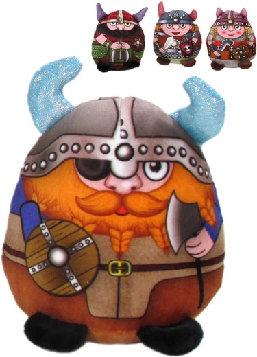 Plyšový vikingský panáčik 13 cm s trblietavými rohmi - 1 kus