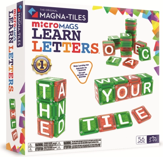 MAGNA-TILES magnetická stavebnica microMAGS písmená, 56 dielikov