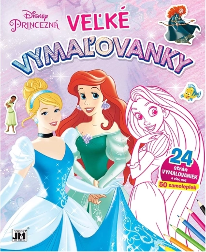 Veľké omaľovánky so samolepkami - princezné