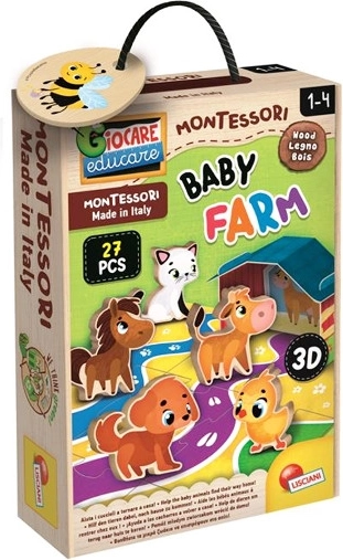 Montessori detská drevená farma