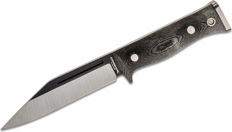 Taktický nôž Condor Sigrun 14,3 cm, čierno-sivý, Micarta, puzdro Kydex + koža