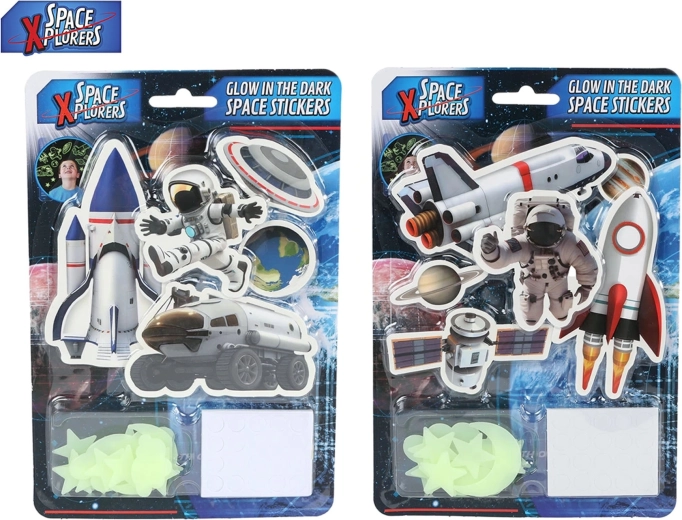 Svietiace nálepky do izby Space Xplorers – vesmírne motívy, 21 ks