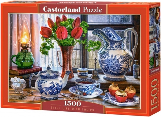 Puzzle 1500 dielikov Zátišie s tulipánmi
