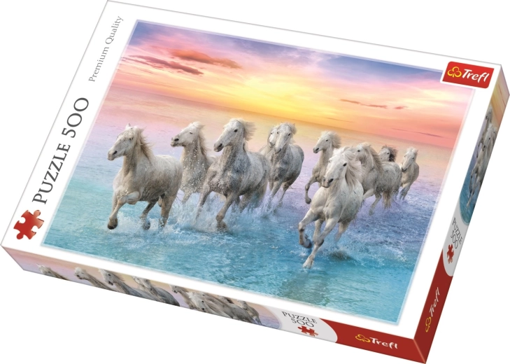 Puzzle 500 dielikov Biele kone v trysku Trefl