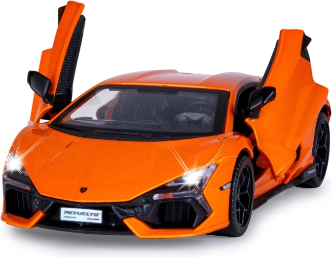 Kovový model Lamborghini Revuelto 1:32 oranžový s batériami