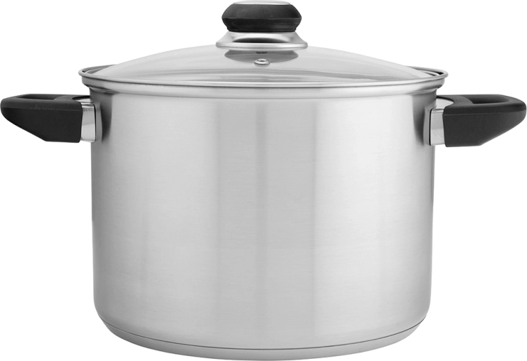 Altom design Emilio vysoký nerezový hrniec 5,6 l so sklenenou pokrievkou 22 cm