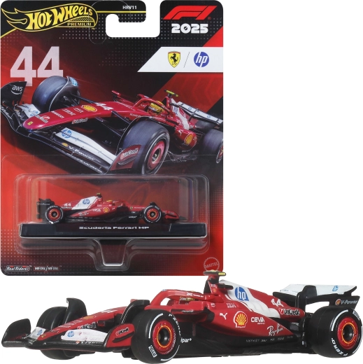 Hot Wheels Premium Formula 1 2025 Scuderia Ferrari HP #44 Lewis Hamilton – model auta 1:64 - 1 kus