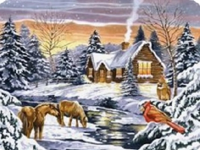 Norimpex diamantové maľovanie dom pri potoku 30 × 40 cm