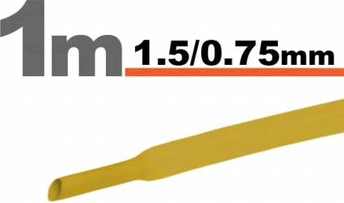 Žltá zmršťovacia bužírka 1,5 / 0,75 mm