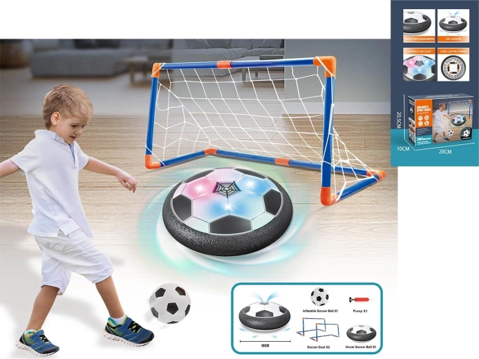 Levitujúca futbalová lopta s bránkami Hover Soccer s LED osvetlením