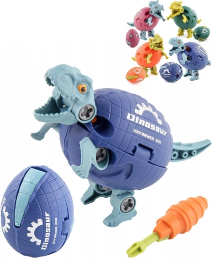 Skrutkovací dinosaurus vo vajíčku 2v1 s nástrojom - 1 kus