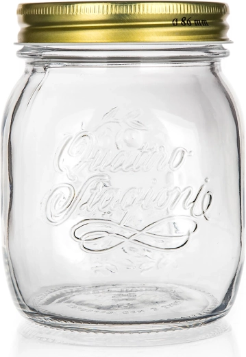 Dóza Quattro Stagioni 0,7 l so skleneným telom a kovovým viečkom