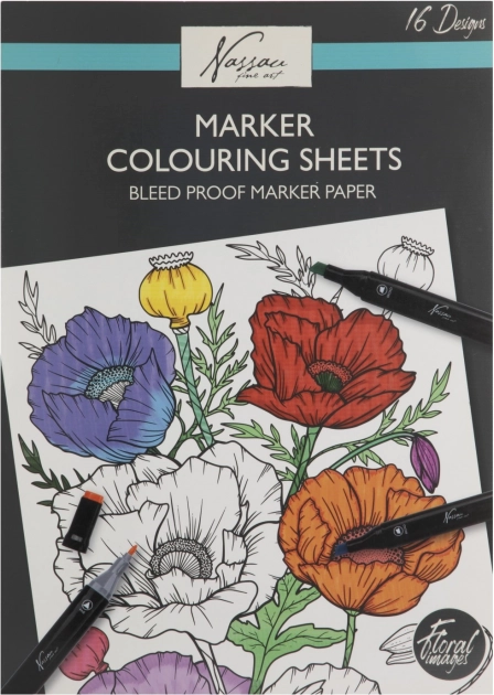 Omaľovánky s kvetinovými motívmi 25x35 cm