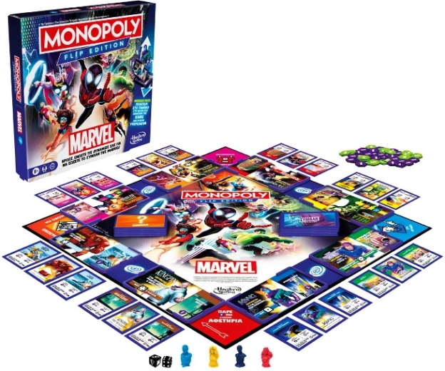 Monopoly Flip Marvel – rodinná stolová hra v poľštine