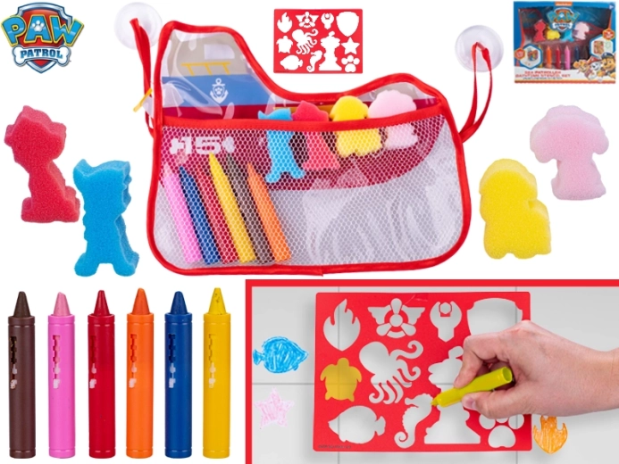 Kresliaca sada do vane Tlapková patrola – umývateľné voskovky a šablóny