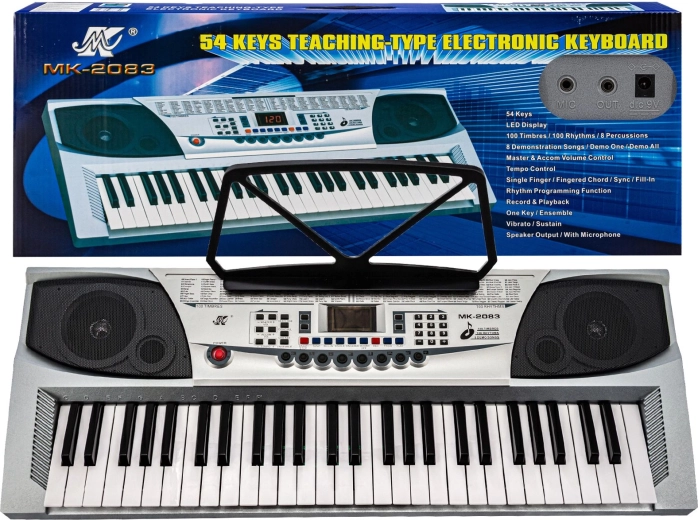 Detský elektronický keyboard s 54 klávesmi, 100 rytmami a mikrofónom