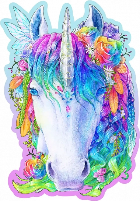 Drevené puzzle štýlový jednorožec 150 dielikov WOODEN CITY