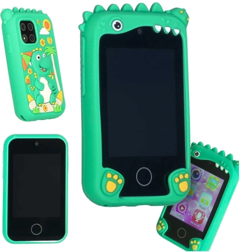 Detský inteligentný telefón s fotoaparátom a kamerou 8 GB, zelený dinosaurus