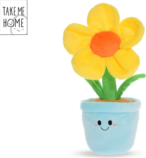 Plyšový kvet v kvetináči Take Me Home 30 cm žltý – 1 kus
