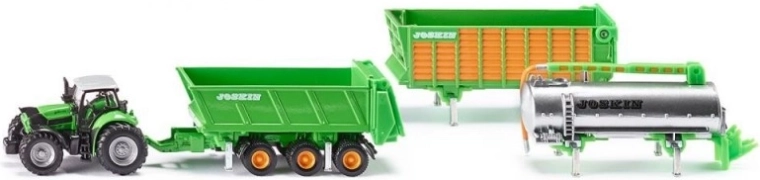 Siku Farmer traktor Deutz so sadou prívesov Joskin