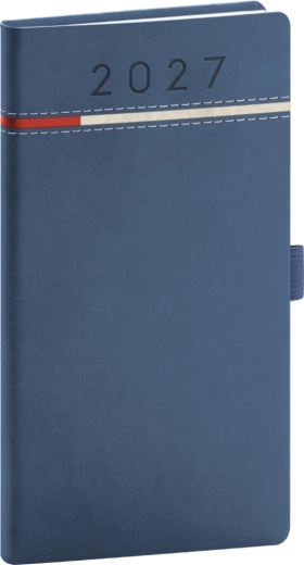 Notique vreckový diár Tomy 2027 modro-červený 9 × 15,5 cm