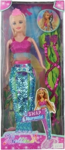 Bábika morská panna s flitrovým chvostom 29 cm