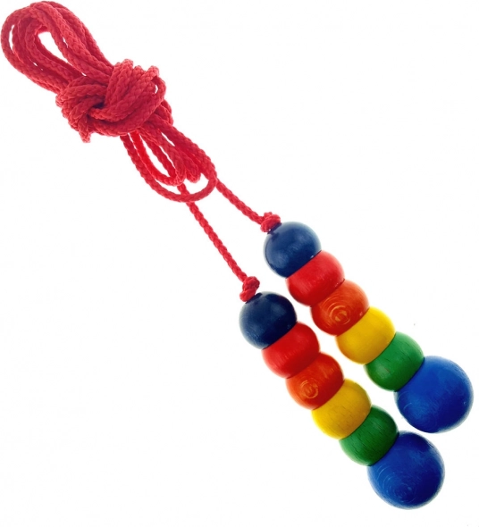 Farebné švihadlo HESS s drevenými rukoväťami 2,3 m