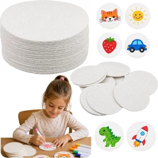 3D maľovacie papierové krúžky z drevnej buničiny DIY 6 cm (20 ks)