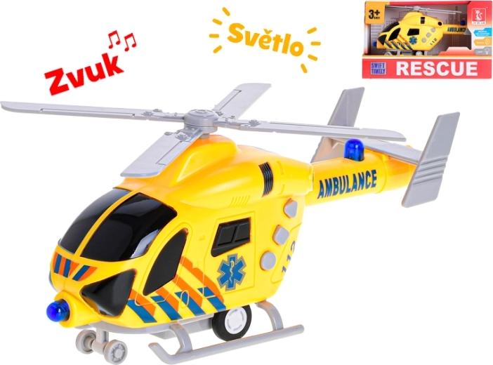 Plastová záchranárska helikoptéra so svetlom a zvukom 20 cm
