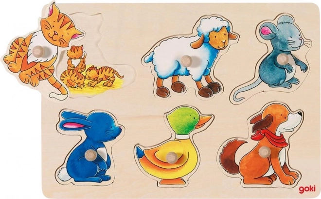 Drevená vkladačka mamička a mláďa