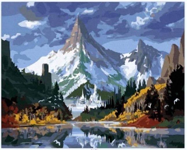 Norimpex Maľovanie podľa čísel Zámok vo vysokých horách 40 × 50 cm