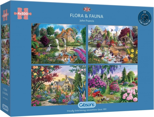 Gibsons Puzzle Flora a Fauna 4x500 kúskov