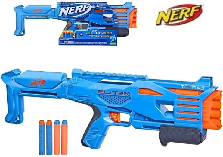 Nerf Elite 2.0 Tetrad QS-4 pištoľ na penové šípky