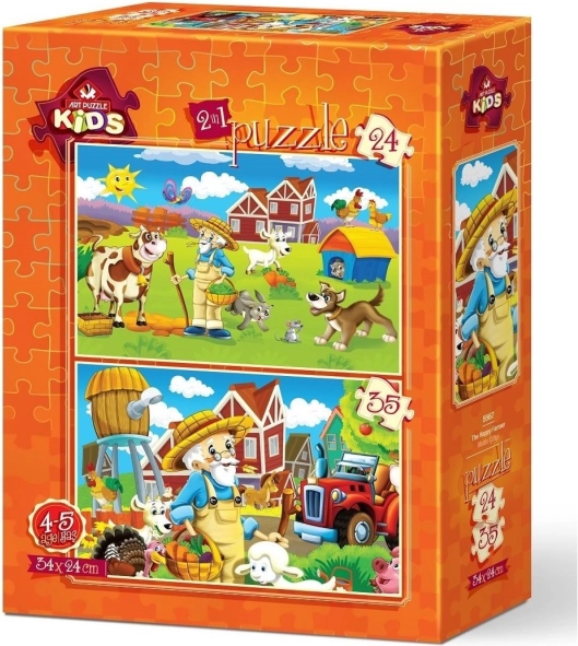 Puzzle Šťastný farmár 24 + 35 dielikov